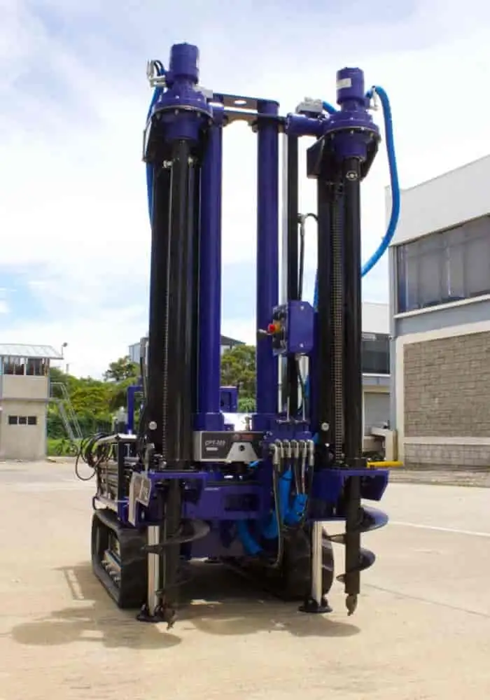 Our small CPT Rig for soil test using the cpt cone, has retractable anchoring system