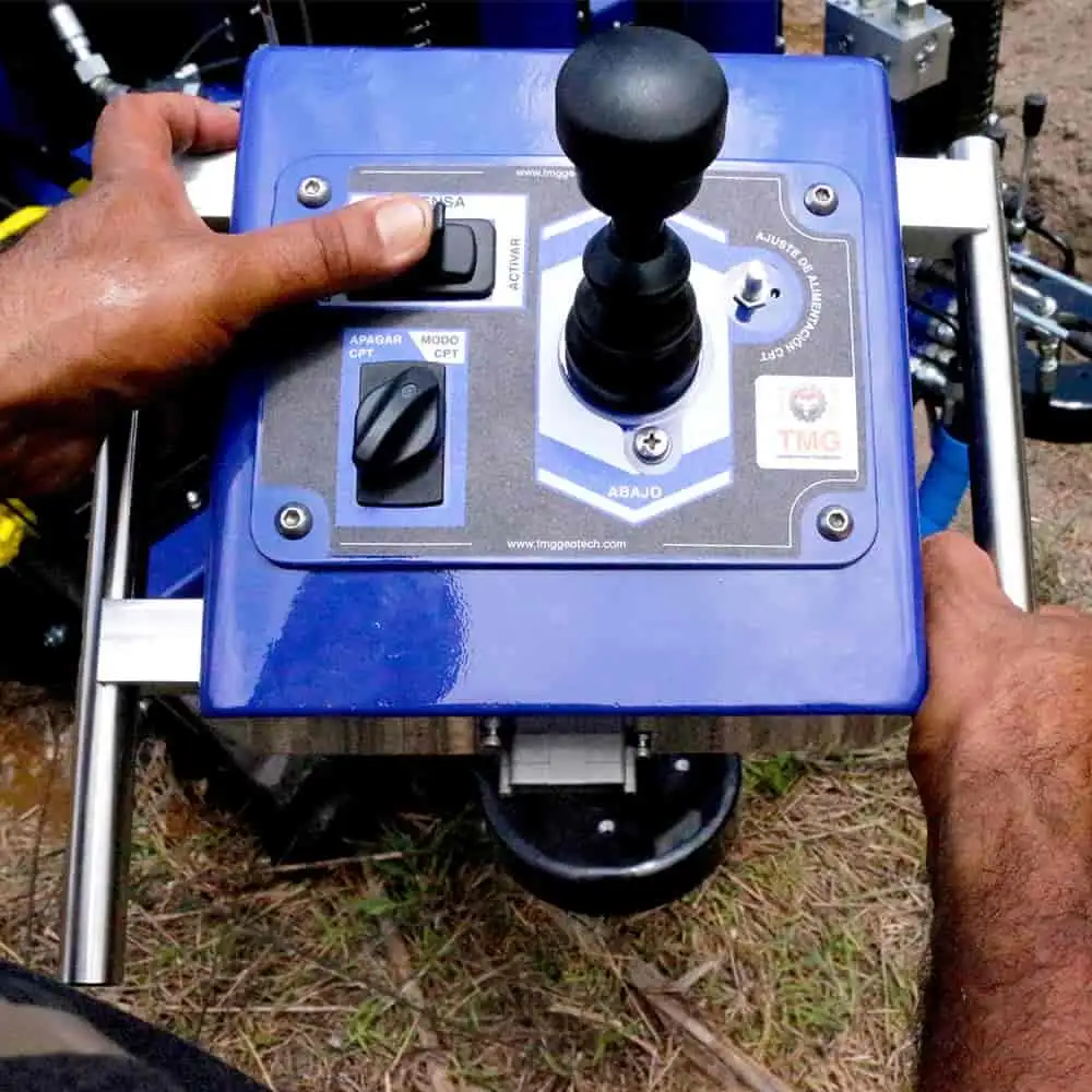 Remote control for CPT cone push system of our CPT soil test rig