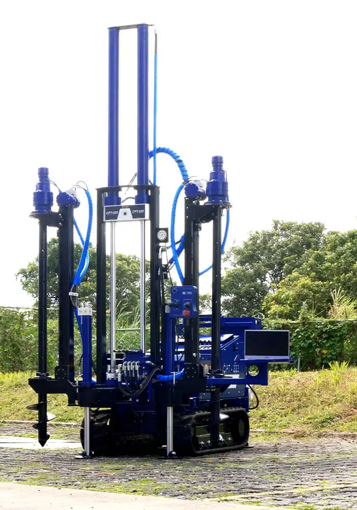Our compact CPT and DMT push rig for soil testing the CPT-223