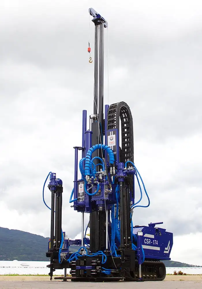 SPT tower extended in our CSR-174 drill rig.